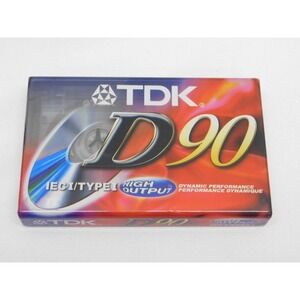 TDK D90 High Output Audio Cassette Tape IEC I / Type 1 Dynamic Performance
